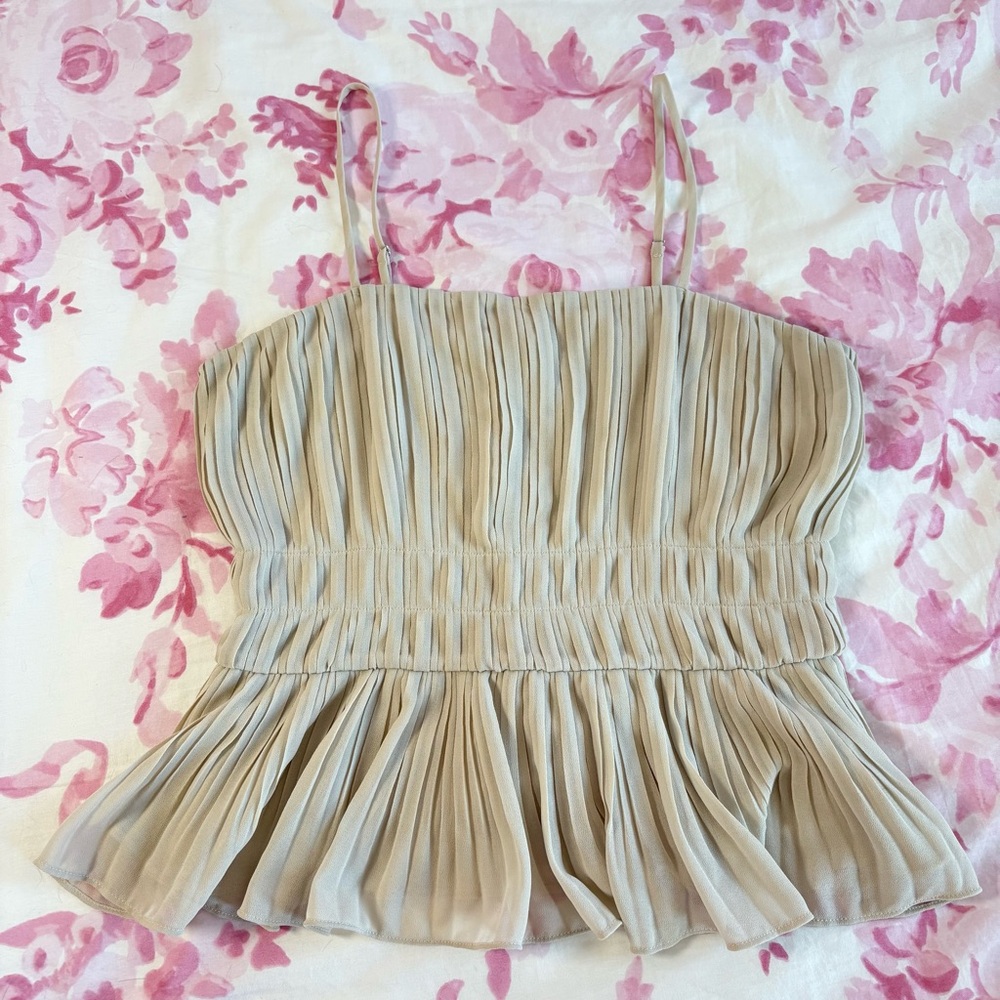 Naked Zebra tan peplum blouse